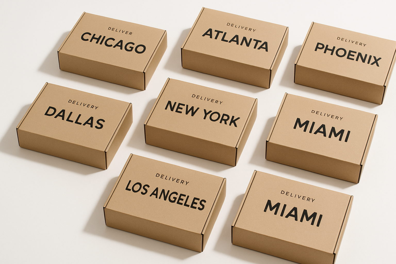 Nationwide coverage map showing delivery service areas across the United States